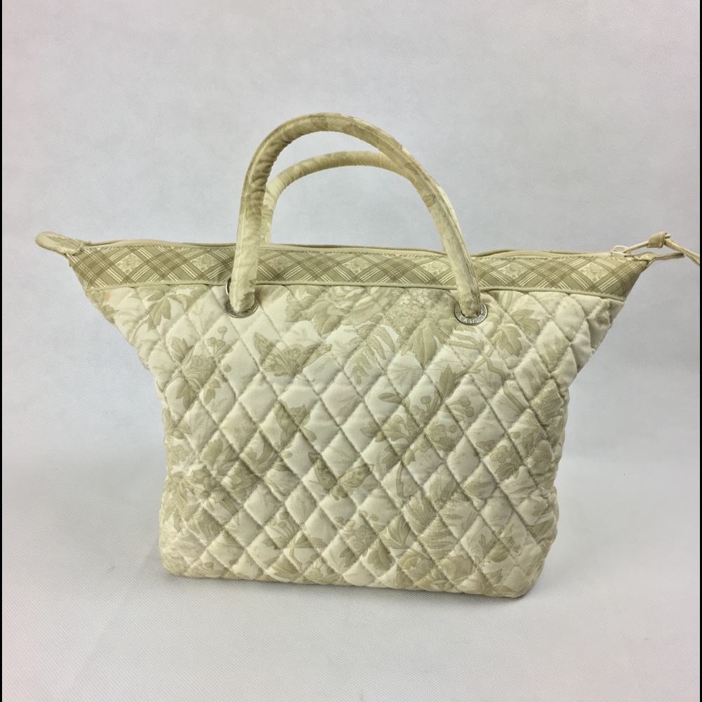 Vera Bradley Natural Toile Hand Bag Rare